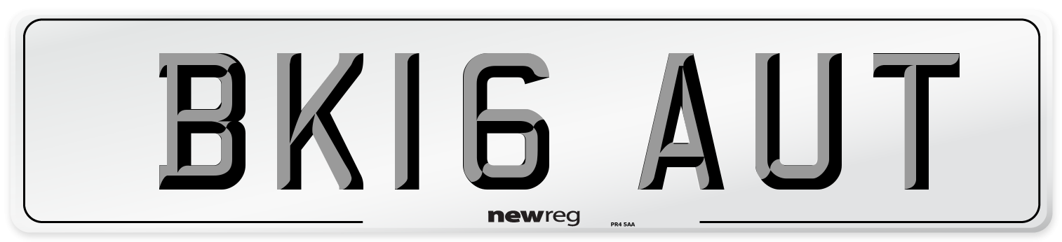 BK16 AUT Number Plate from New Reg